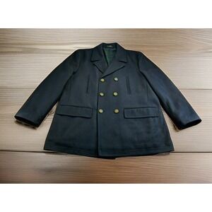 Lauren Ralph Lauren Peacoat Double Breasted Wool Blend Navy Blue Classic Fit 48R
